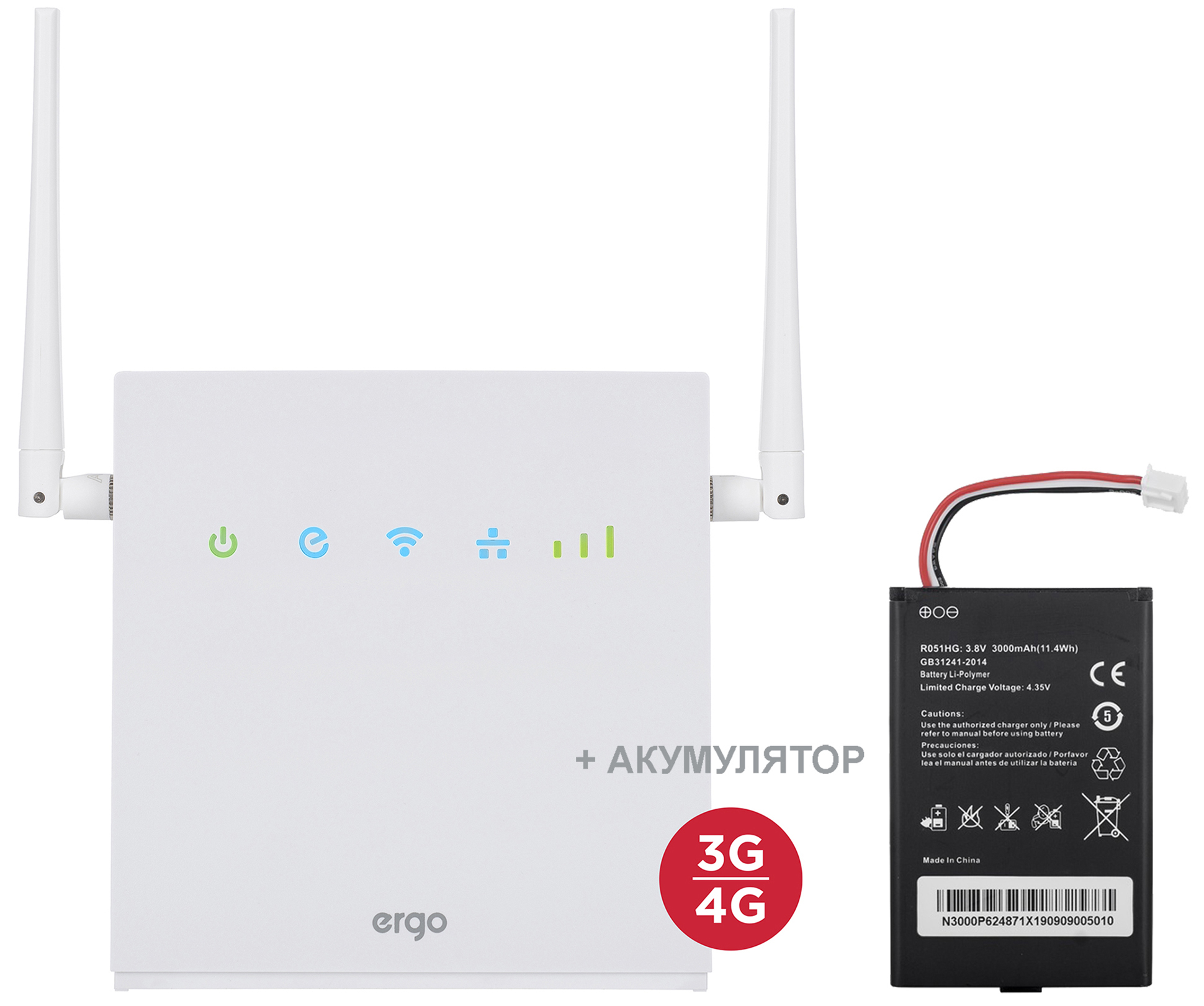 

4G/LTE WI-FI роутер ERGO R0516 с аккумулятором