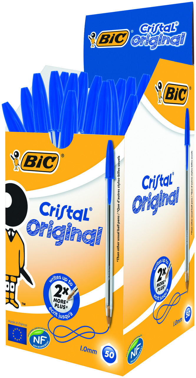 

Набір кулькових ручок 50 шт BIC Cristal Синій 0.4 мм