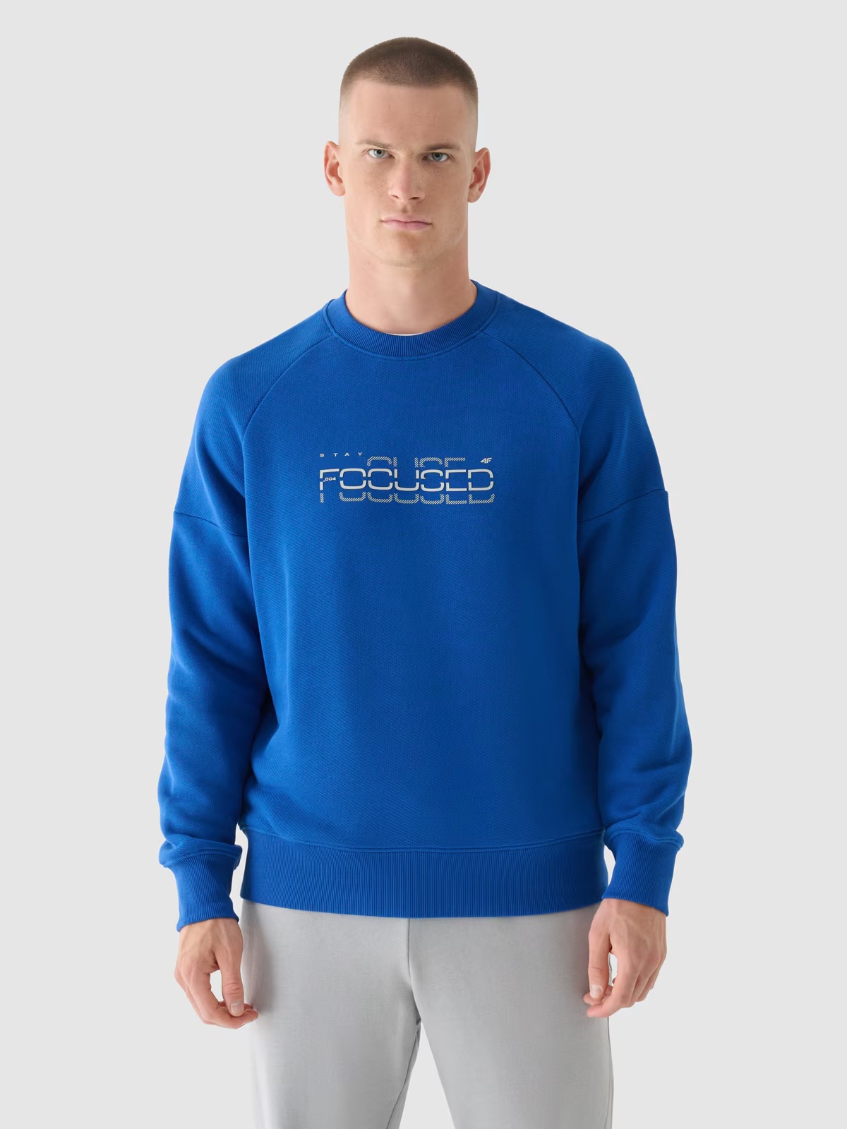 Акція на Світшот чоловічий 4F Sweatshirt M1255 4FWAW24TSWSM1255-33S S Блакитний від Rozetka