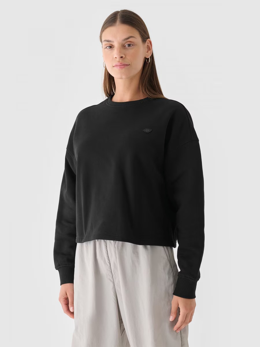 Акція на Світшот жіночий 4F Sweatshirt F1305 4FWAW24TSWSF1305-20S XS Чорний від Rozetka