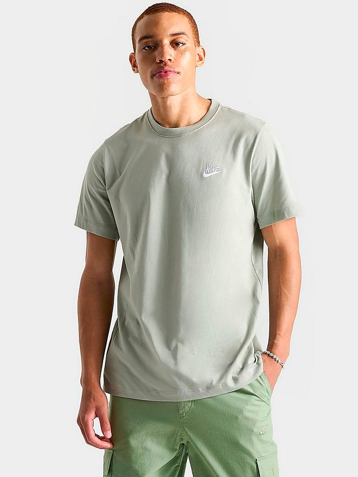 Акція на Футболка бавовняна чоловіча Nike M Nsw Club Tee AR4997-371 XL Світло-зелена від Rozetka