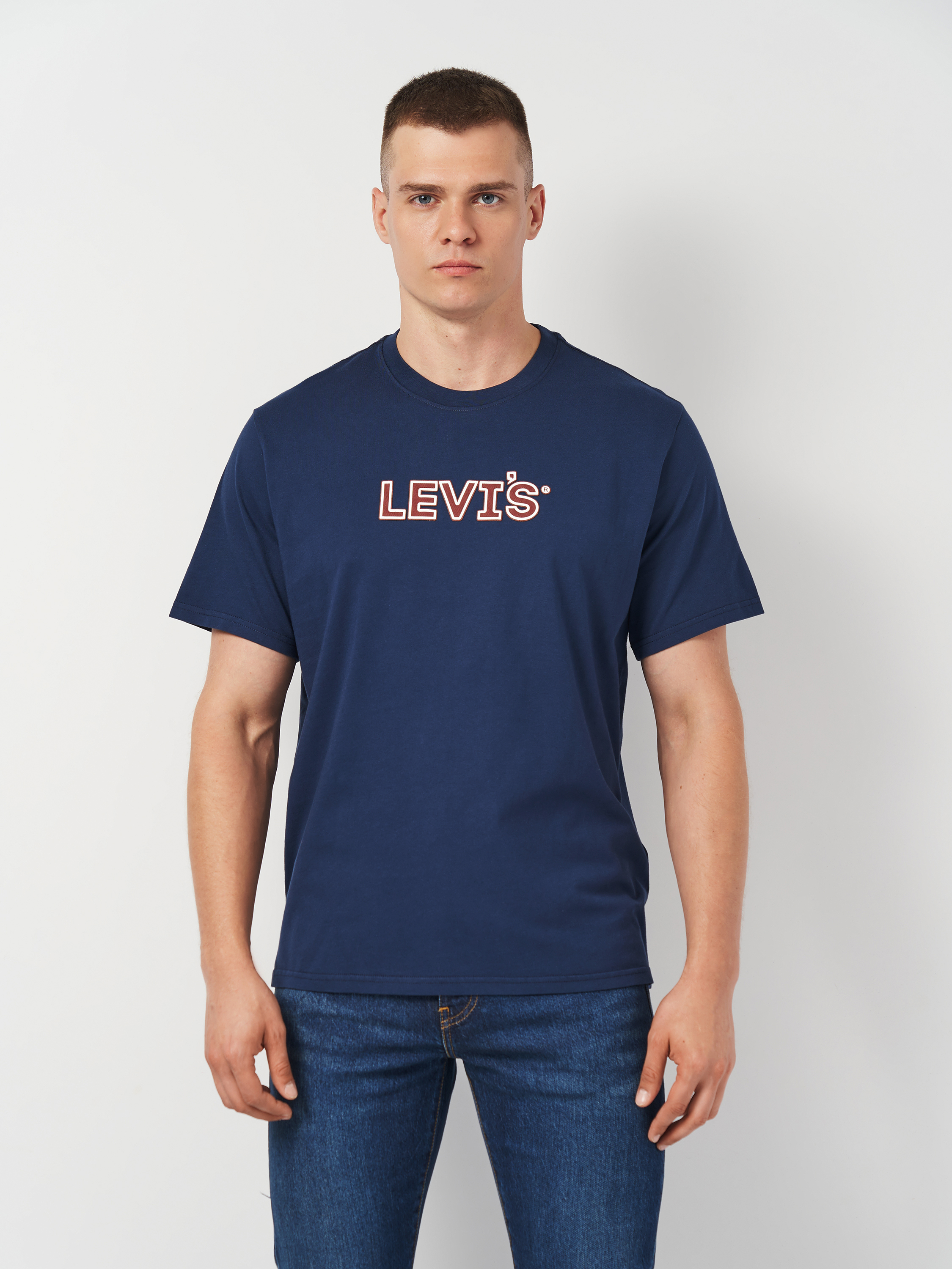 Акція на Футболка бавовняна довга чоловіча Levi's 16143-1489 L Синя від Rozetka