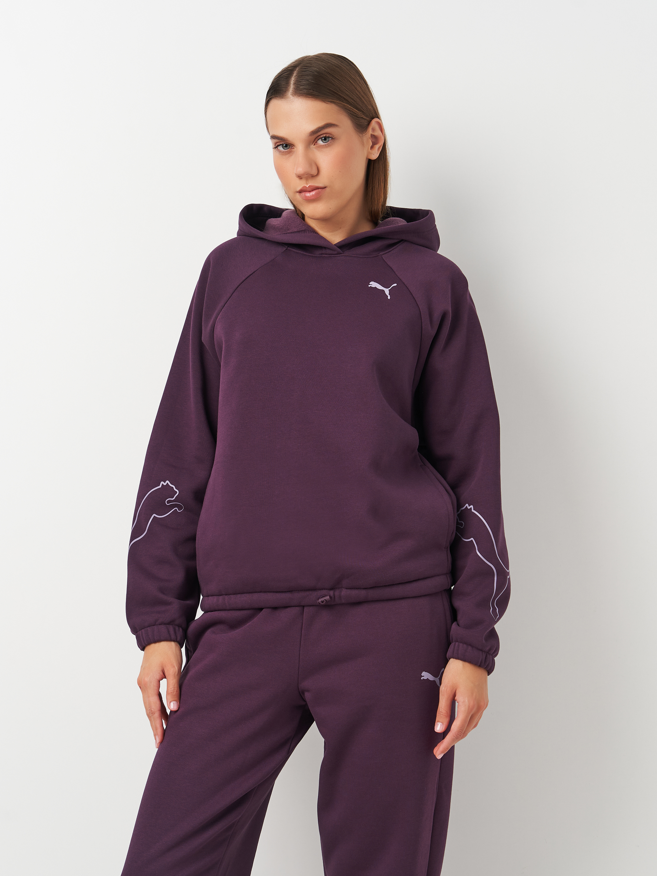 Акція на Худі тепле жіноче Puma Motion Hoodie Fl 68168144 S Фіолетове від Rozetka