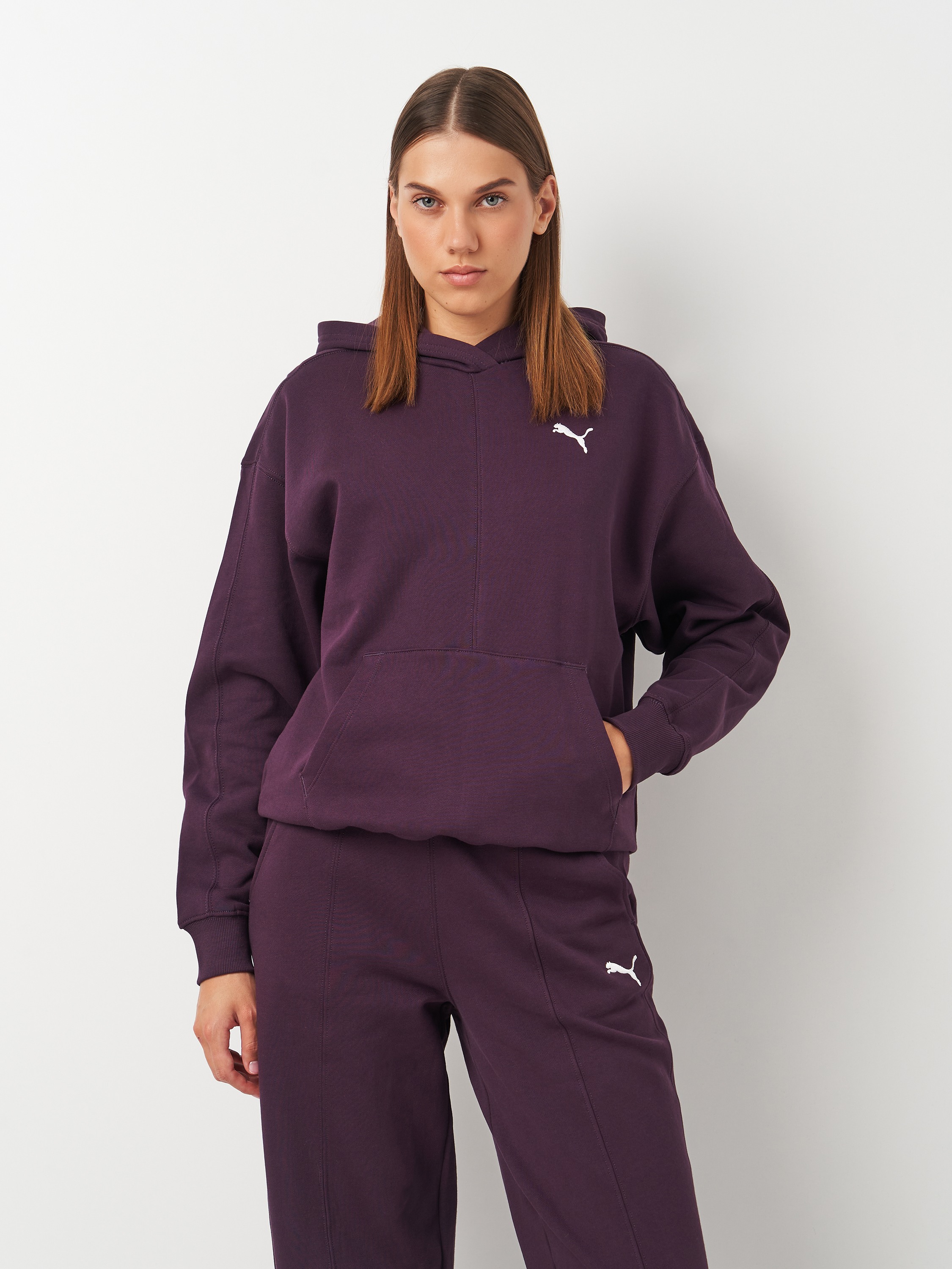 Акція на Худі тепле жіноче Puma Her Hoodie Fl 68271944 L Фіолетове від Rozetka