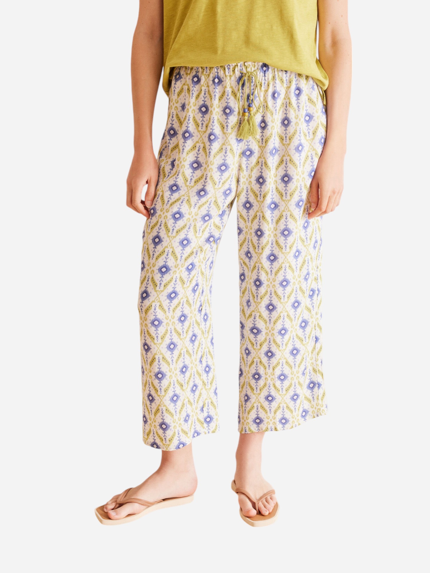 Акція на Піжамні штани жіночі з віскози Women'Secret Mmc Ikat Pant Fr 3708433 XS Сині від Rozetka