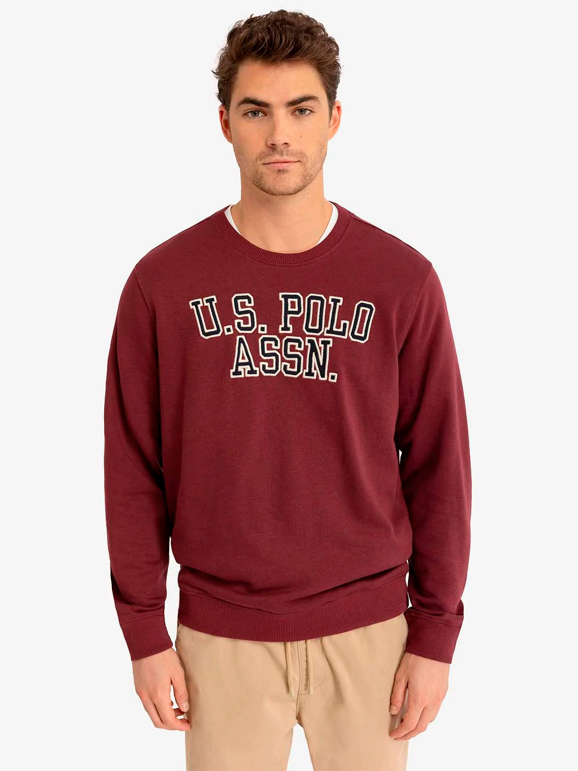 Акція на Світшот чоловічий U.S. Polo Assn 11A931-8700A(Maroon Banner) M Бордовий від Rozetka