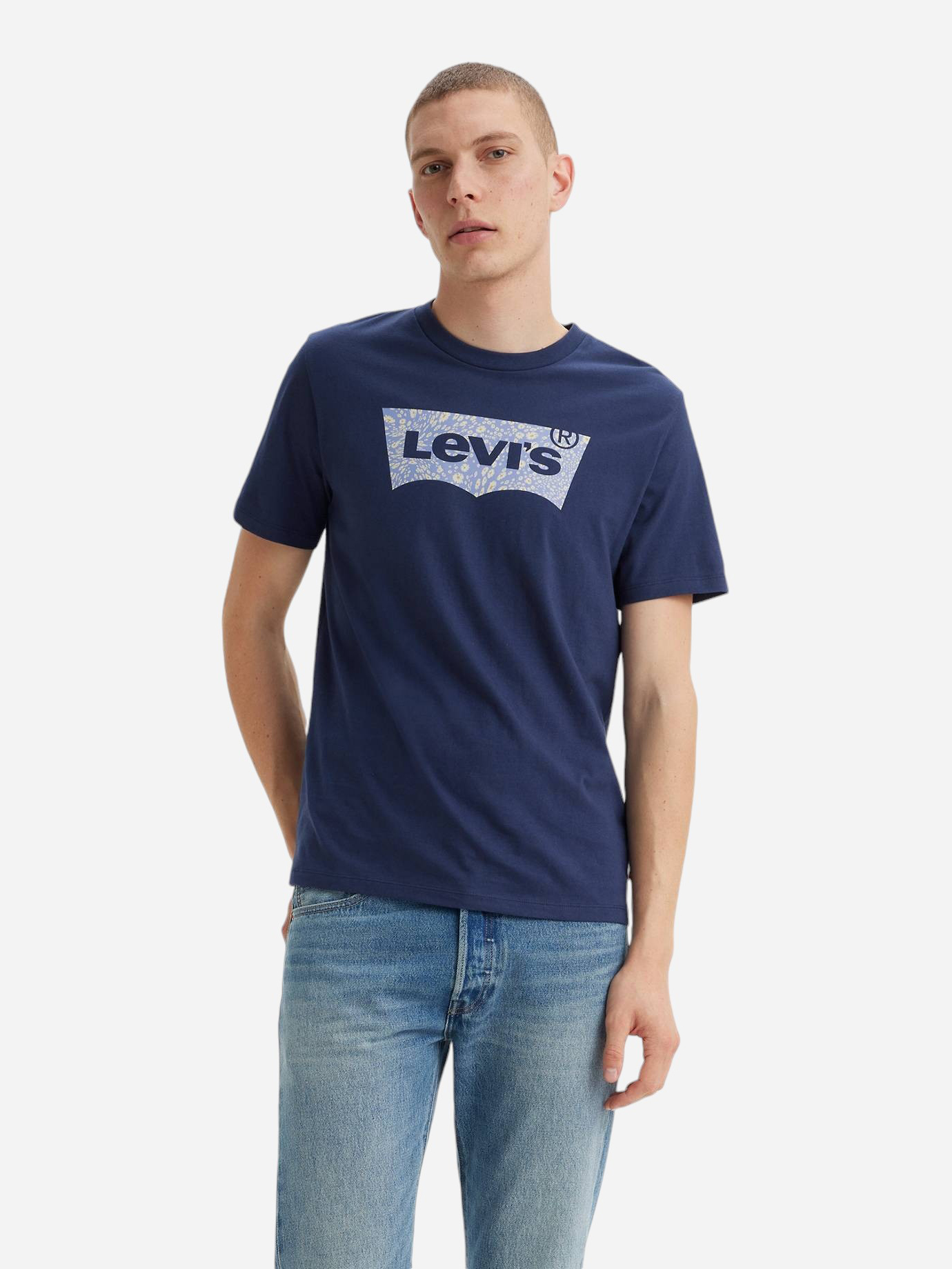 Акція на Футболка бавовняна чоловіча Levi's 497915498 XS Синя від Rozetka