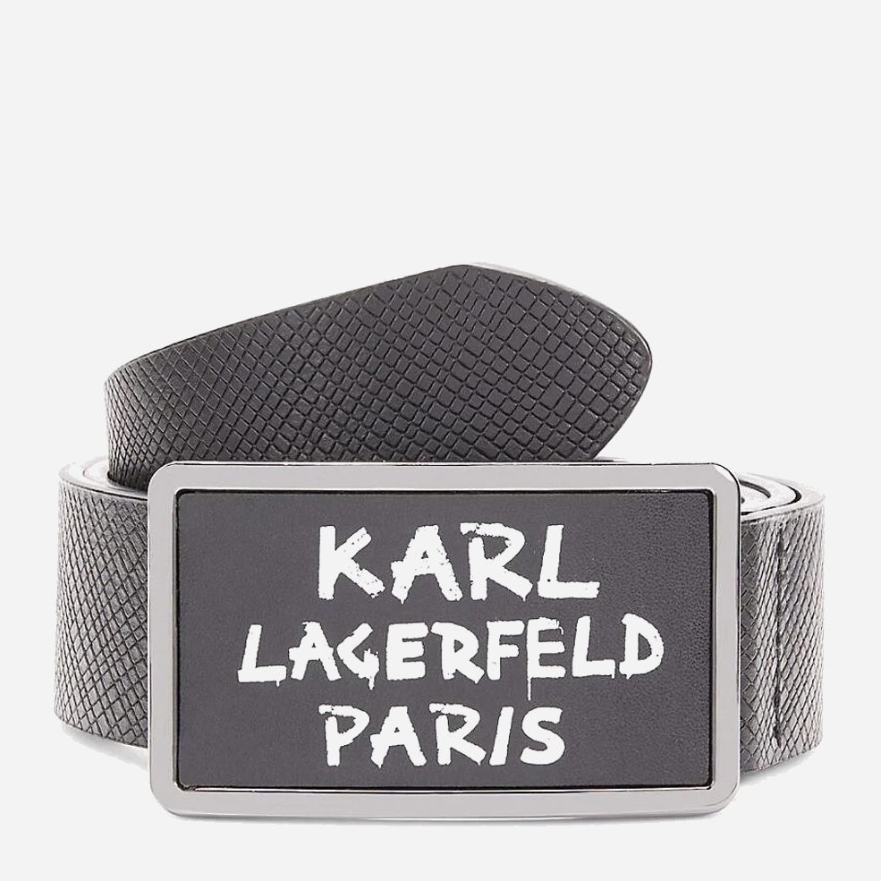 Акція на Ремінь чоловічий з натуральної шкіри Karl Lagerfeld 855540356 108 см Чорний від Rozetka