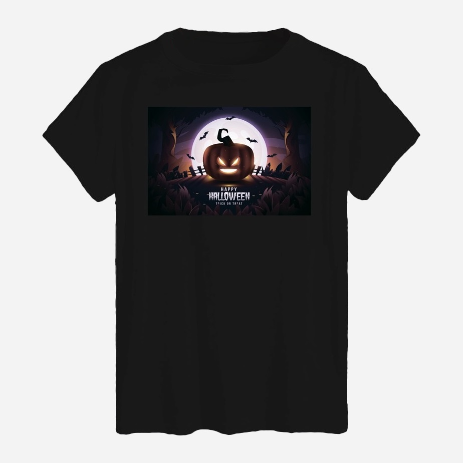 Акція на Футболка бавовняна довга чоловіча Likey Dark pumpkin Хеловін M150-2304 XL Чорна від Rozetka