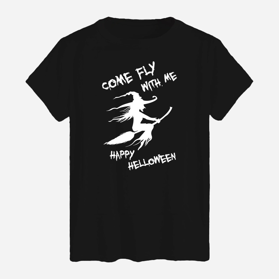 Акція на Футболка бавовняна довга чоловіча Likey Come fly with me Хеловін M150-2303 XL Чорна від Rozetka