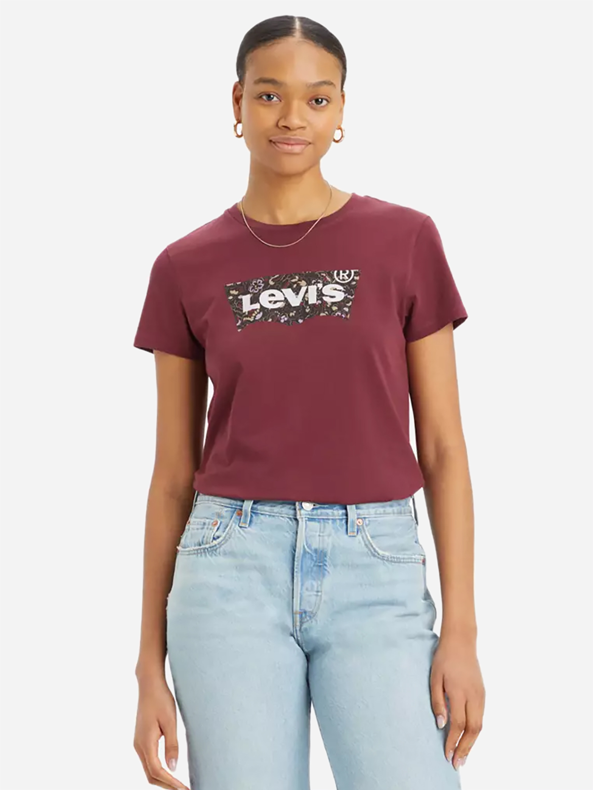 Акція на Футболка бавовняна жіноча Levi's 17369-2776 XS Бордова від Rozetka