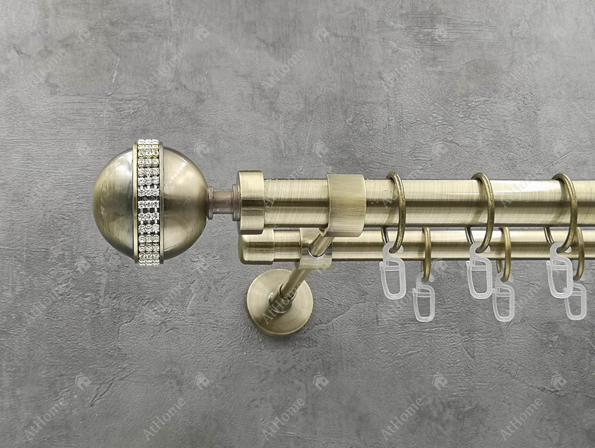 

Карниз Quadrum Авея 240 см двойной модерн Антик 25/19 мм гладкая (кольца с крючками)