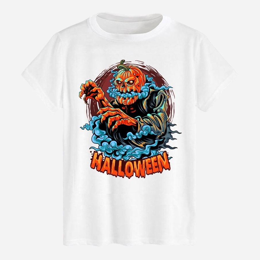 Акція на Футболка бавовняна довга чоловіча Likey Halloween M150-2317 3XL Біла від Rozetka