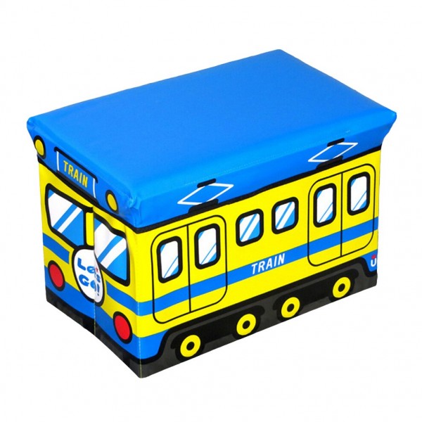 

Ящик-пуф для игрушек складной поезд Lets Go Train с крышкой водонепроницаемый UKC Baby Play 40х25 см Разноцветный (00607-trаin)