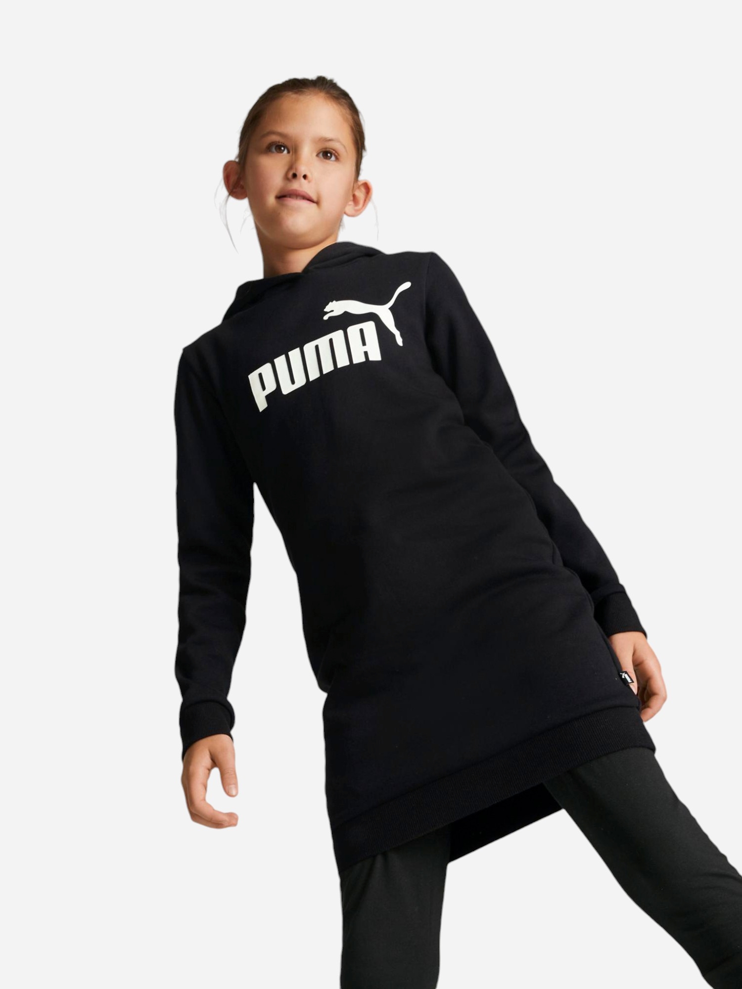 Акція на Дитяча сукня-худі для дівчинки Puma Ess Logo Hooded Dress 67030901 122-128 см Black від Rozetka