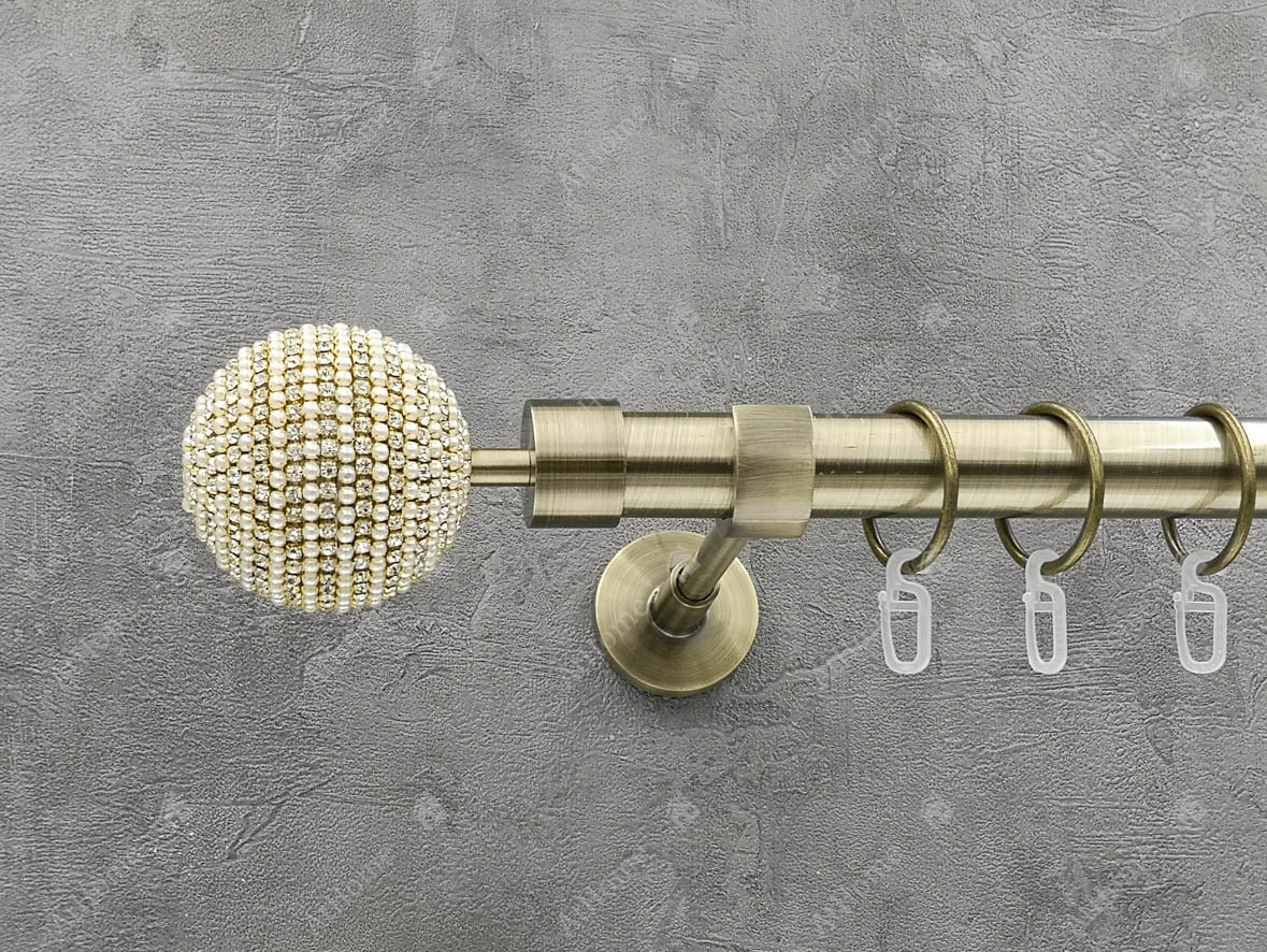 

Карниз Quadrum Карера 200 см одинарный модерн Антик 25 мм гладкая (кольца с крючками)