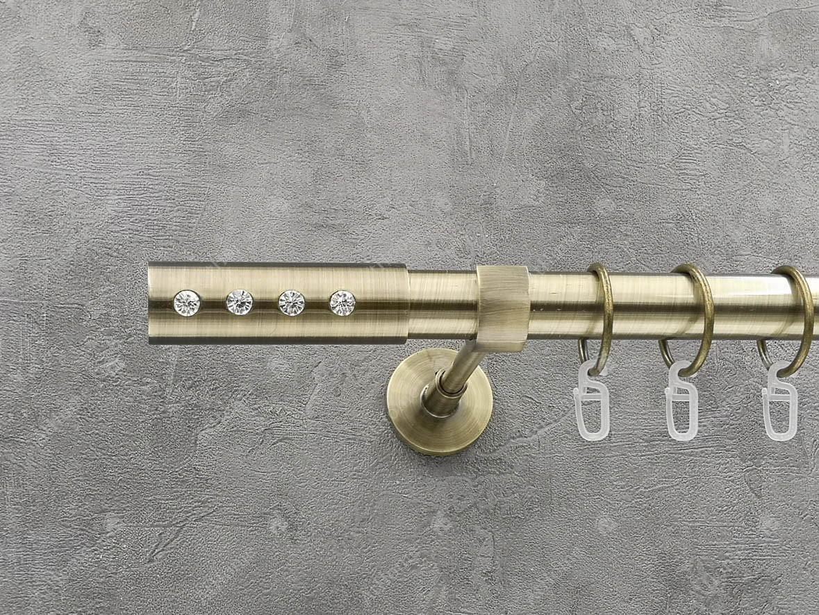 

Карниз Quadrum Алюр 400 см одинарный модерн Антик 25 мм гладкая (кольца с крючками)