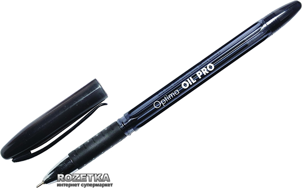  масляных ручек 12 шт Optima Oil Pro Черный 0.5 мм Черный корпус .