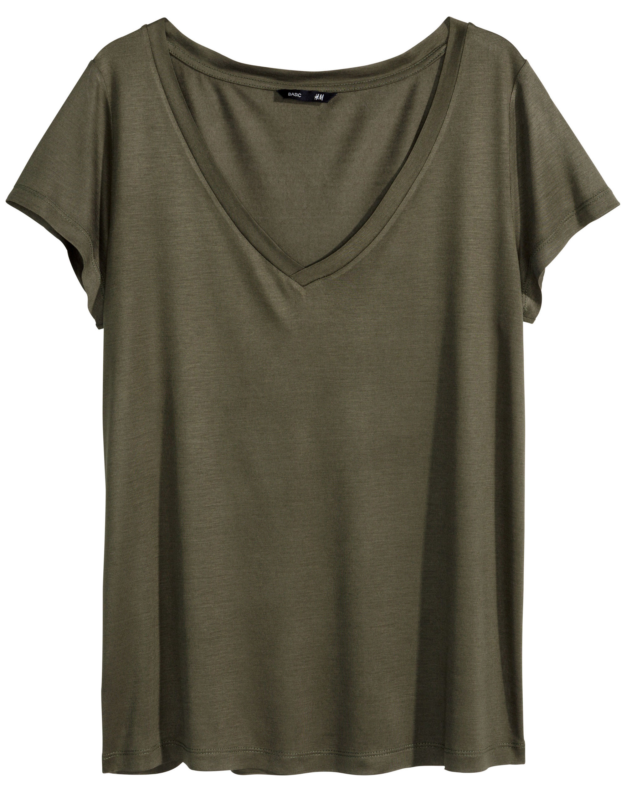 

Футболка H&M Basic 0257667  Темный хаки, Футболка H&M Basic 0257667 XS Темный хаки