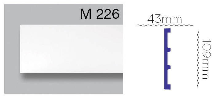 

Плинтус напольный гладкий белый из полиуретана Harmony M 226