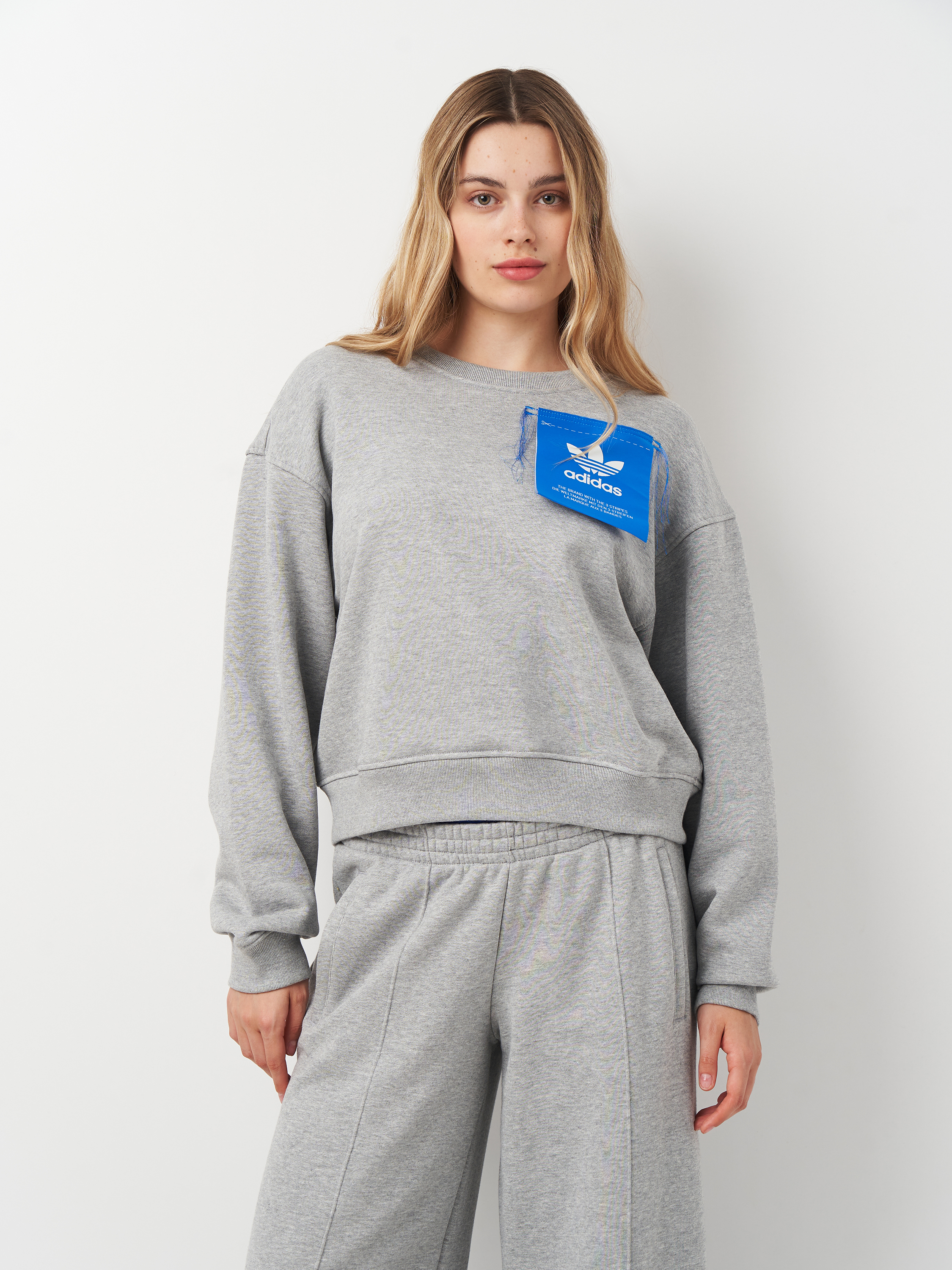 Акція на Світшот оверсайз жіночий Adidas Originals Ksenia Tag Swt IW5666 L Mgreyh від Rozetka