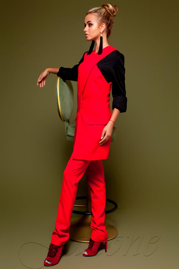 

Женский JADONE FASHION костюм из костюмной ткани с карманами-обманками Канди цвет красный  (Костюм Канди красный, Женский JADONE FASHION костюм из костюмной ткани с карманами-обманками Канди цвет красный L (Костюм Канди красный)