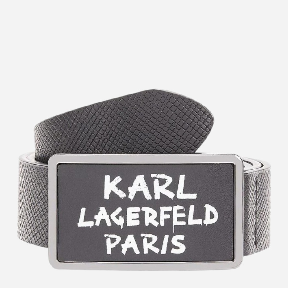 Акція на Ремінь чоловічий з натуральної шкіри Karl Lagerfeld 855540356 124 см Чорний від Rozetka