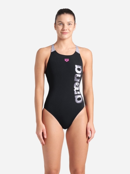 Акція на Купальник жіночий Arena Airbrush Graphic Swimsuit V Ba 007953-508 38 Чорний/Зелений від Rozetka