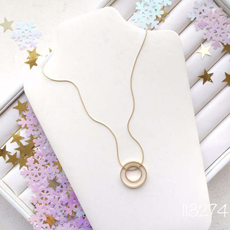 

Колье Miss Odri "Matte rings" женское золотистое матовое + подарочная упаковка