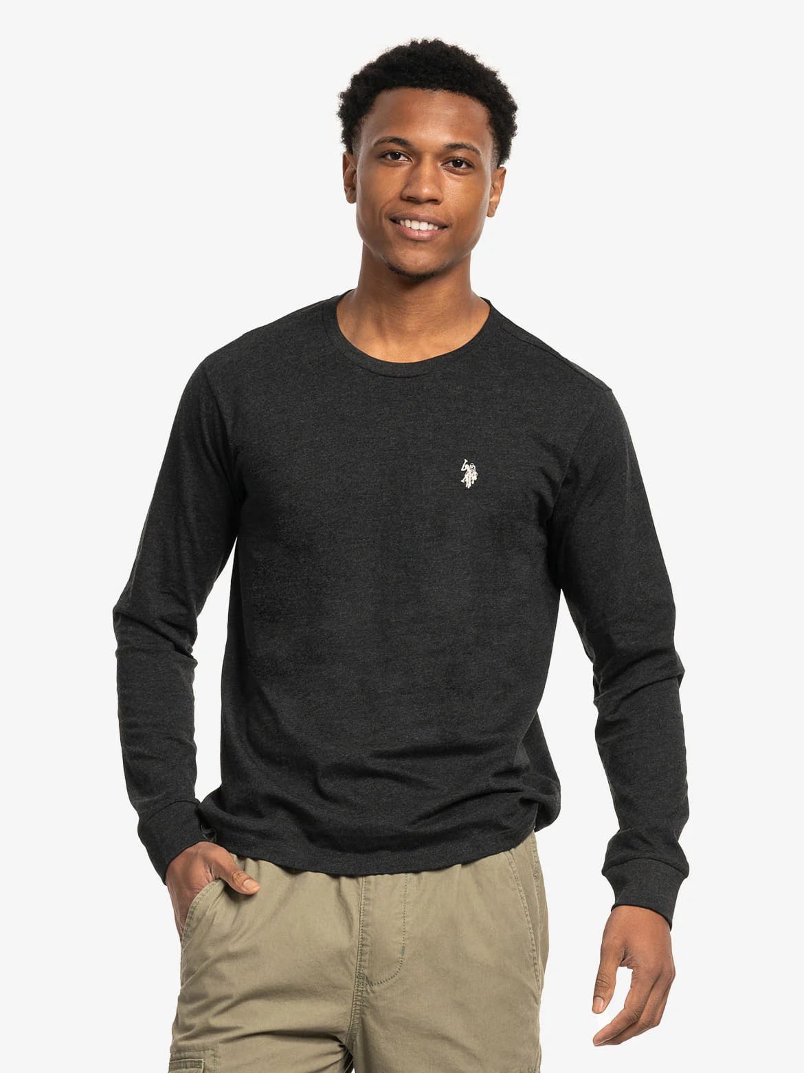 Акція на Лонгслів чоловічий U.S. Polo Assn 114008-0400A(BLACK HEATHER) XL Чорний від Rozetka