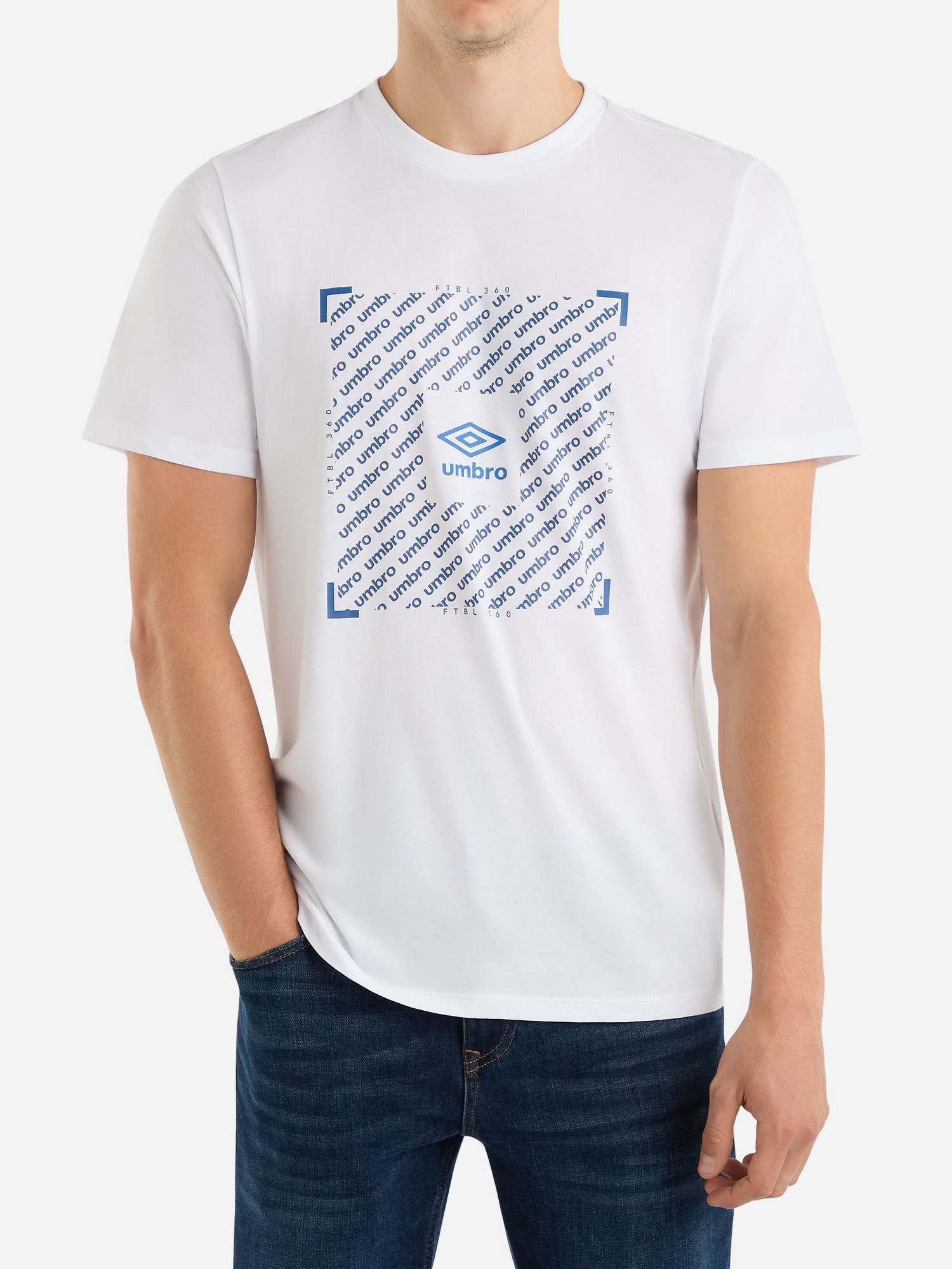 Акція на Футболка бавовняна довга чоловіча Umbro Ftbl Box Graphic Tee 66554U-13V L Біла від Rozetka