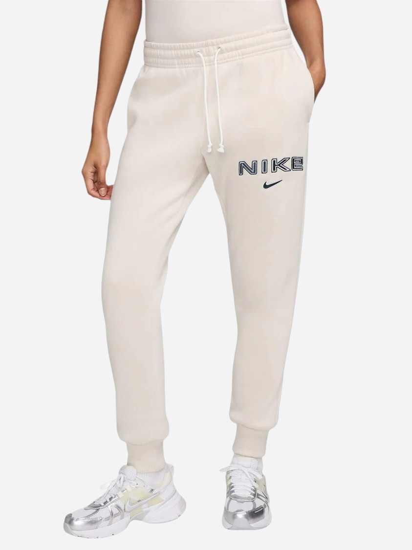 Акція на Спортивні штани на флісі жіночі Nike W Nsw Phnx Flc Mr Std Logo Pnt HM9757-104 XL Бежеві від Rozetka