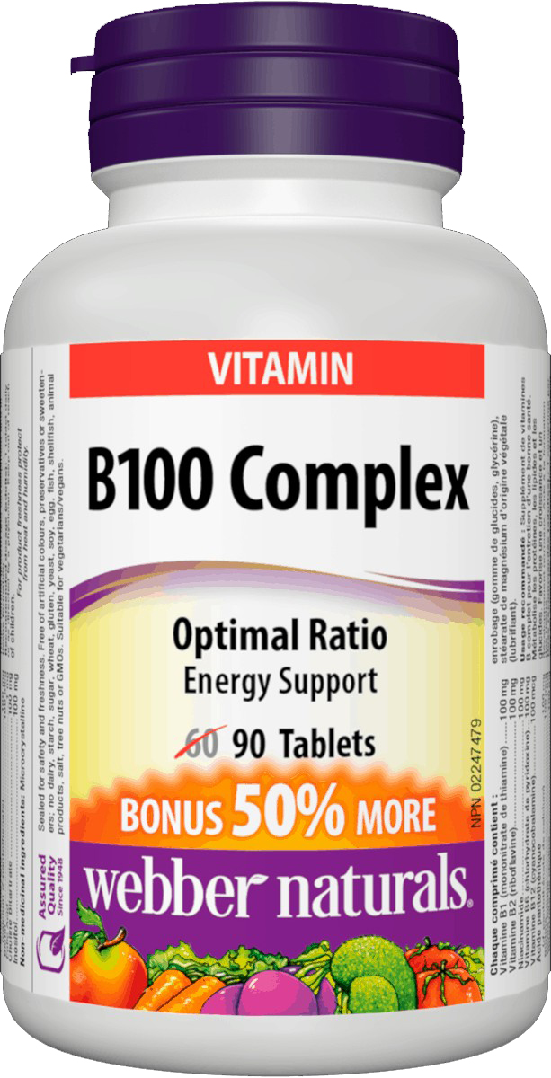 

Витамины Webber Naturals B-100 Complex 90 таблеток (4384303053)