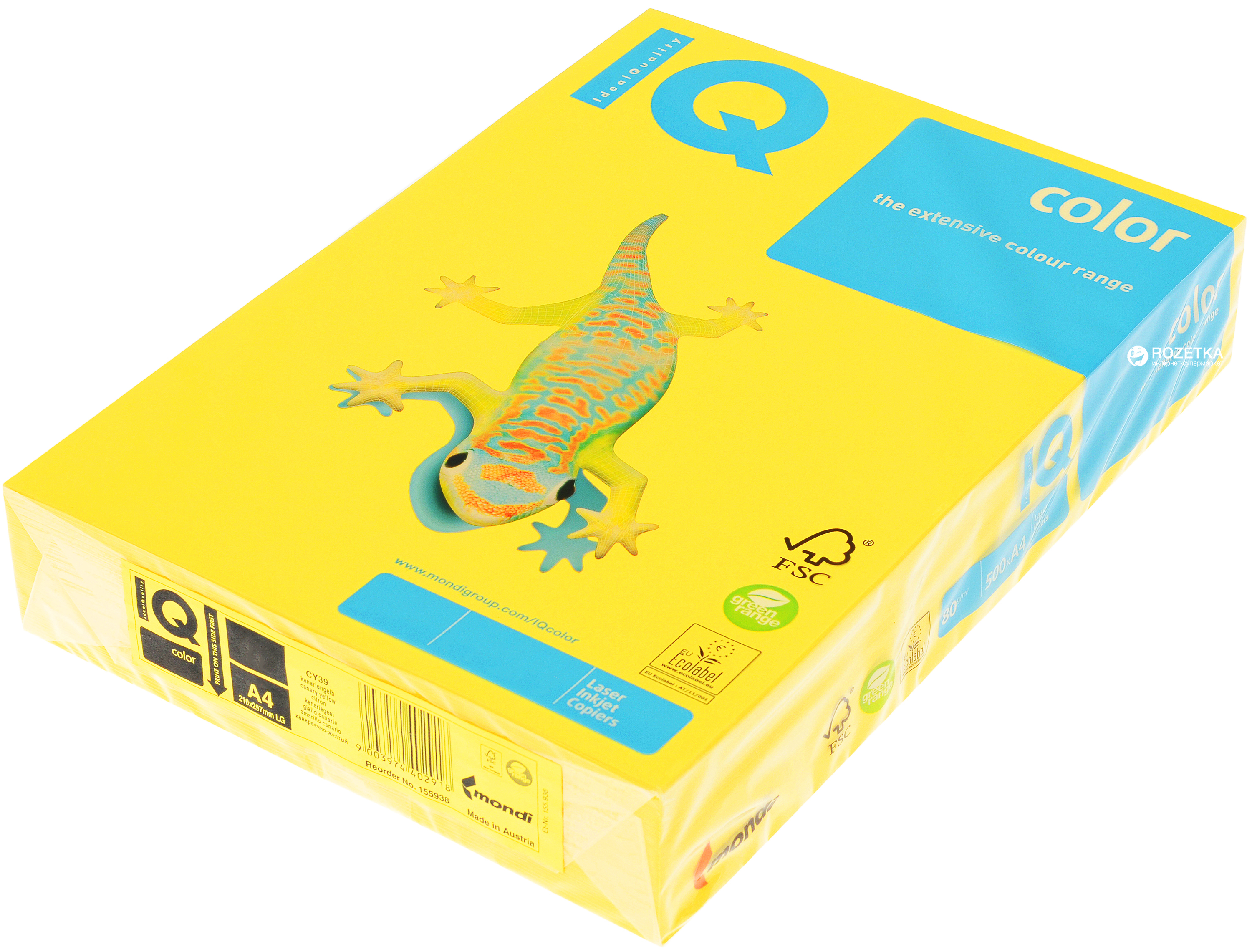 

Бумага офисная IQ А4 160 г/м2 IQ Int CY39 250 листов Канар-желтая (9003974402925)
