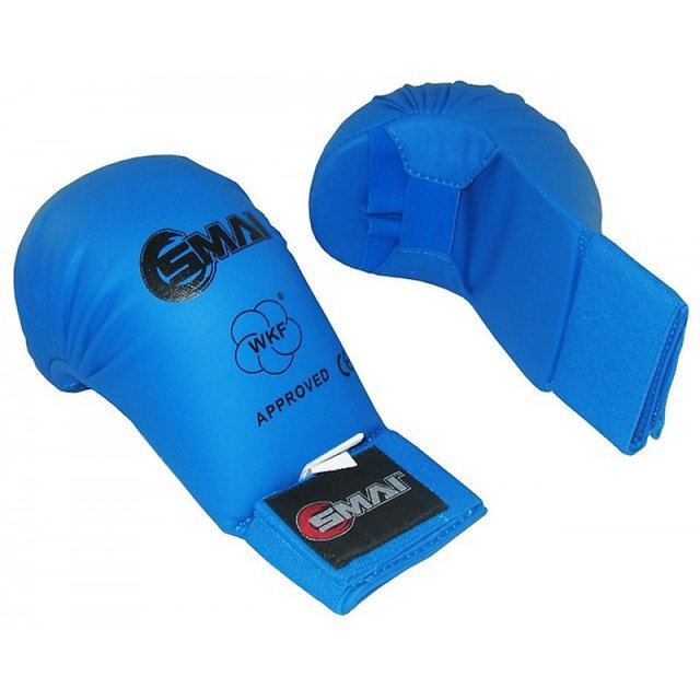 

Перчатки для карате SMAI WKF (SM P101) Blue без защиты большого пальца р. L