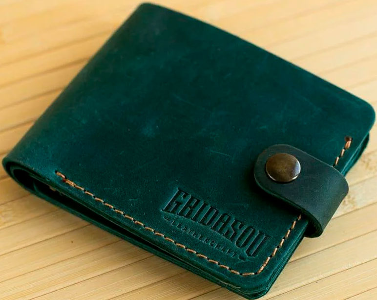 

Портмоне Gridasov Leathercraft Moriarti из натуральной кожи зеленое (WL-015-GR)