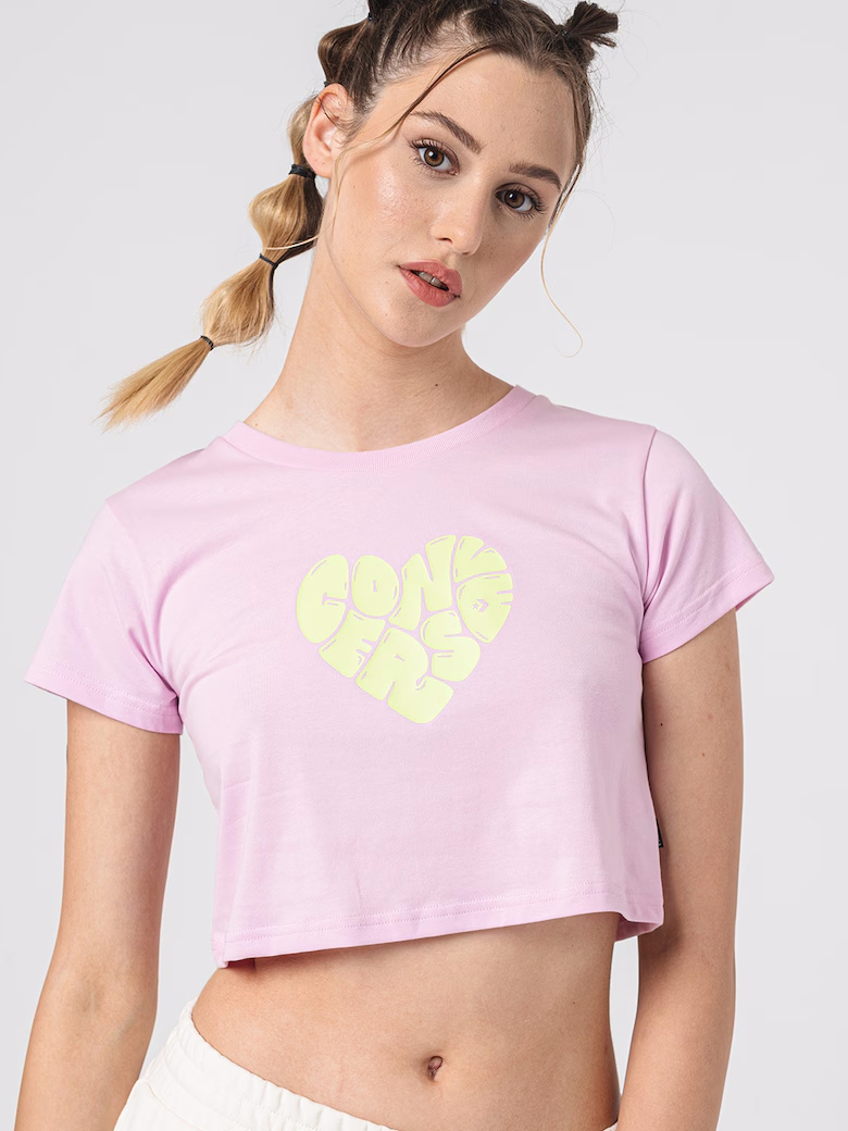 Акція на Футболка бавовняна жіноча Converse Colorful Heart Tee Stardust Lilac 10026369-523 XXS Лілова від Rozetka