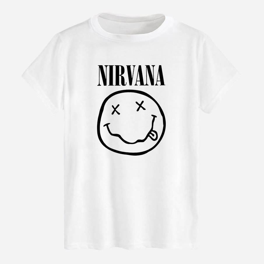 Акція на Футболка бавовняна довга чоловіча Likey Nirvana Smile M150-0419 XS Біла від Rozetka