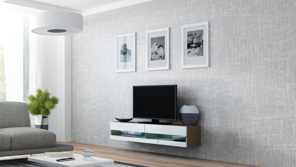 

Длинная тумба под телевизор CAMA Vigo New 140 хай тек Латте мат/Белый глянец
