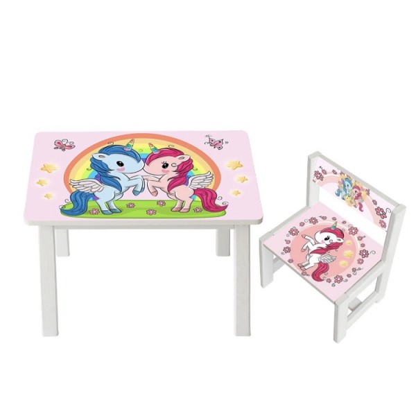 

Столик детский и 2 стульчика c укреплением Toys высота 43,5 см. 60/40 Единороги BSM1-04