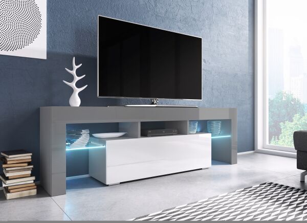 

Тумба под плазму CAMA TORO 138 классический стиль Серый мат/Белый глянец