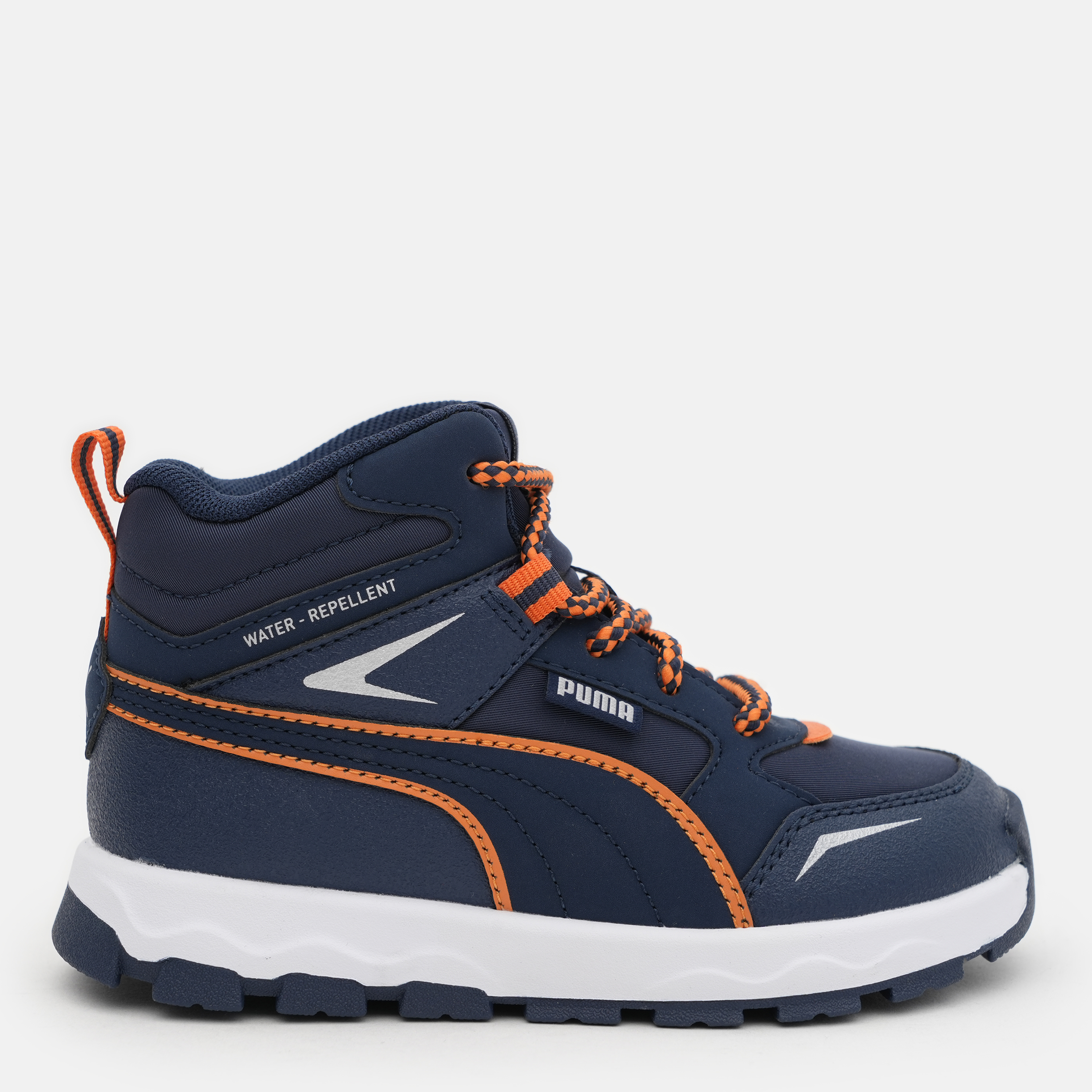 Акція на Дитячі демісезонні черевики для хлопчика Puma 39764502 28 Club Navy-Maple Syrup від Rozetka