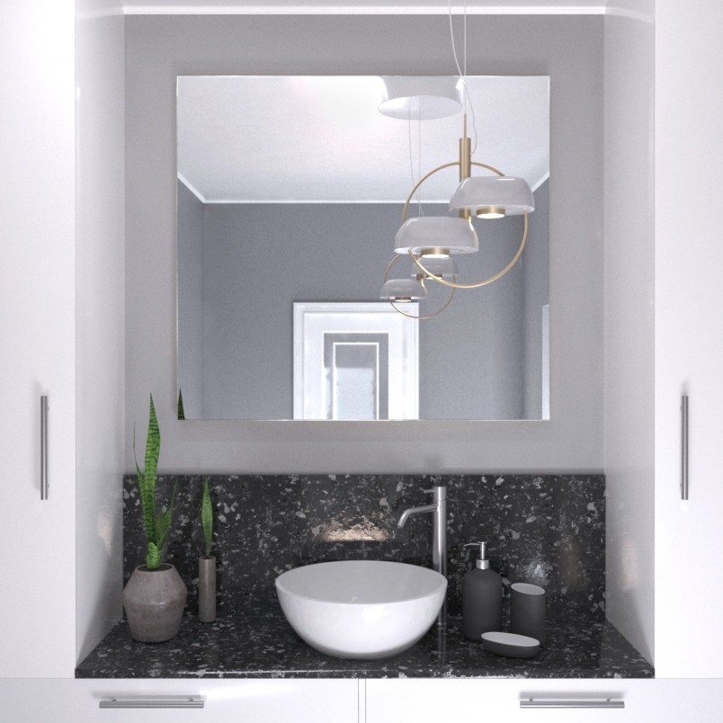 

Зеркало в золотой алюминиевой раме Spark-decor Simple Silver 600 х 400