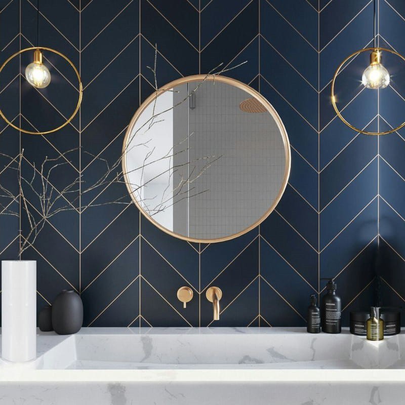 

Круглое зеркало в латунной раме Spark-decor 900 x 900