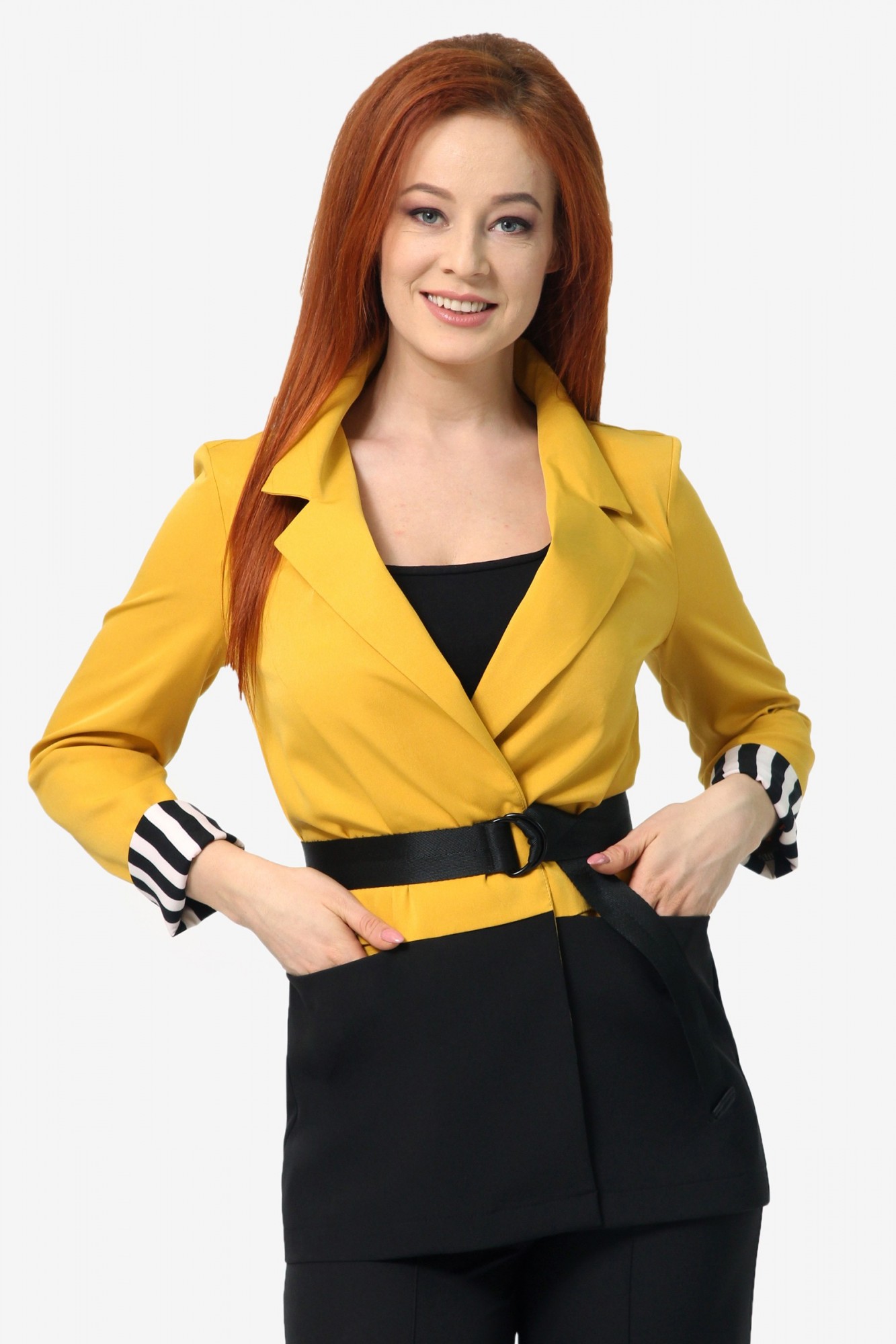 

Женский жакет Lada Lucci, Милица черный + желтый 3XL