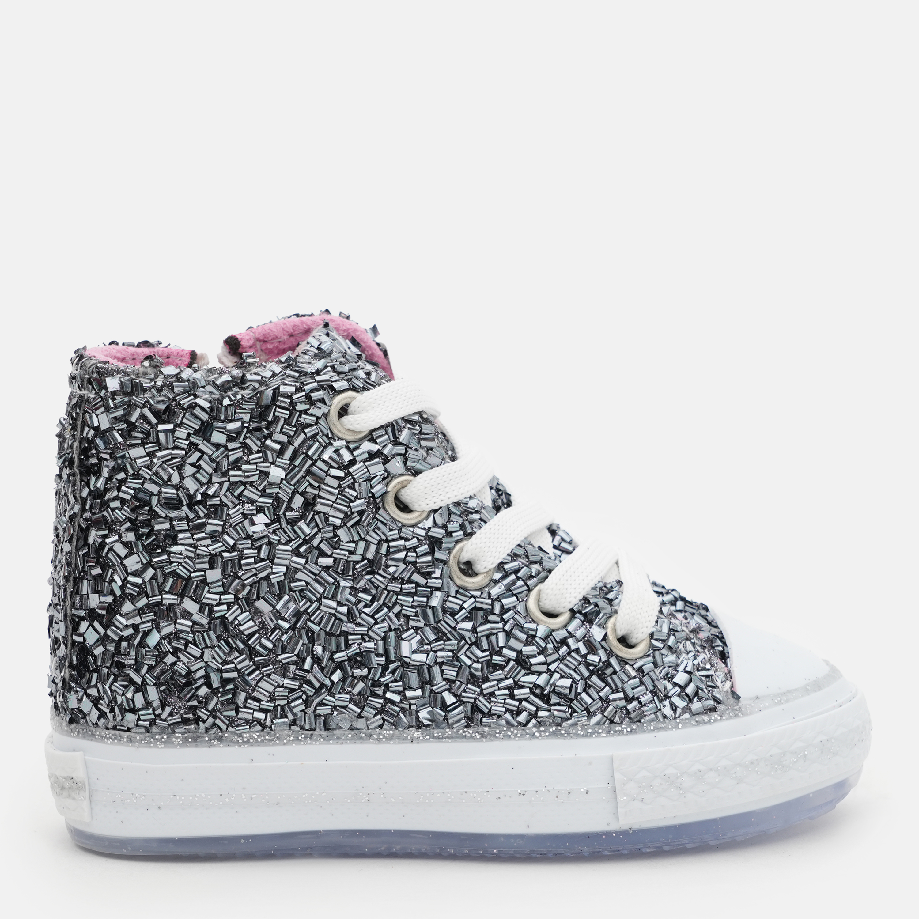 Акція на Дитячі кеди для дівчинки VUVU KIDS Silver glitter 3005 11 28 Срібні з бісером від Rozetka