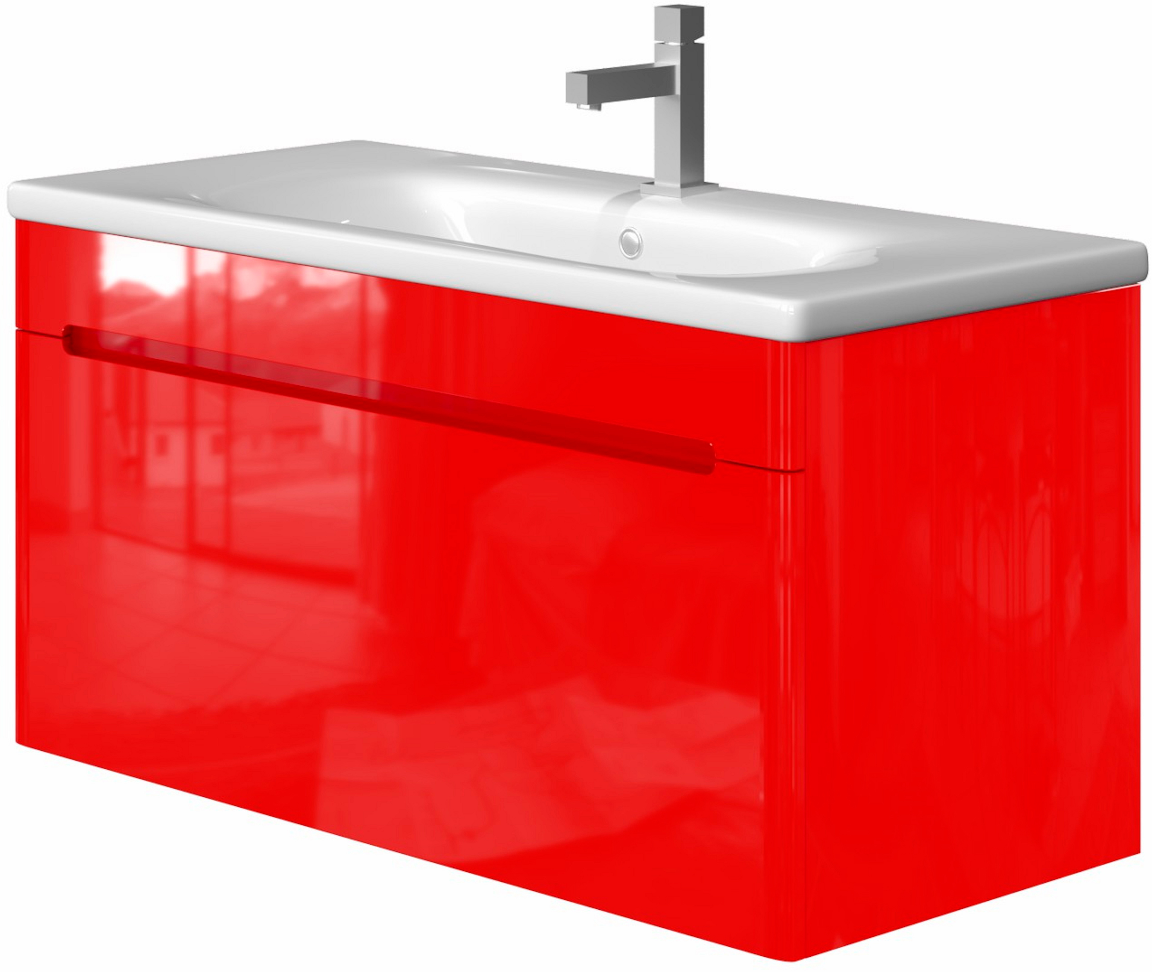 

Тумба Juventa TIVOLI TV-100 red с умывальником Soft 100