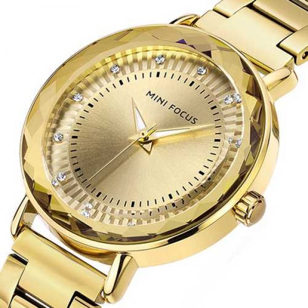 

Наручные часы Mini Focus MF0040L.01 All Gold Diamonds женские кварцевые + подарочная коробка