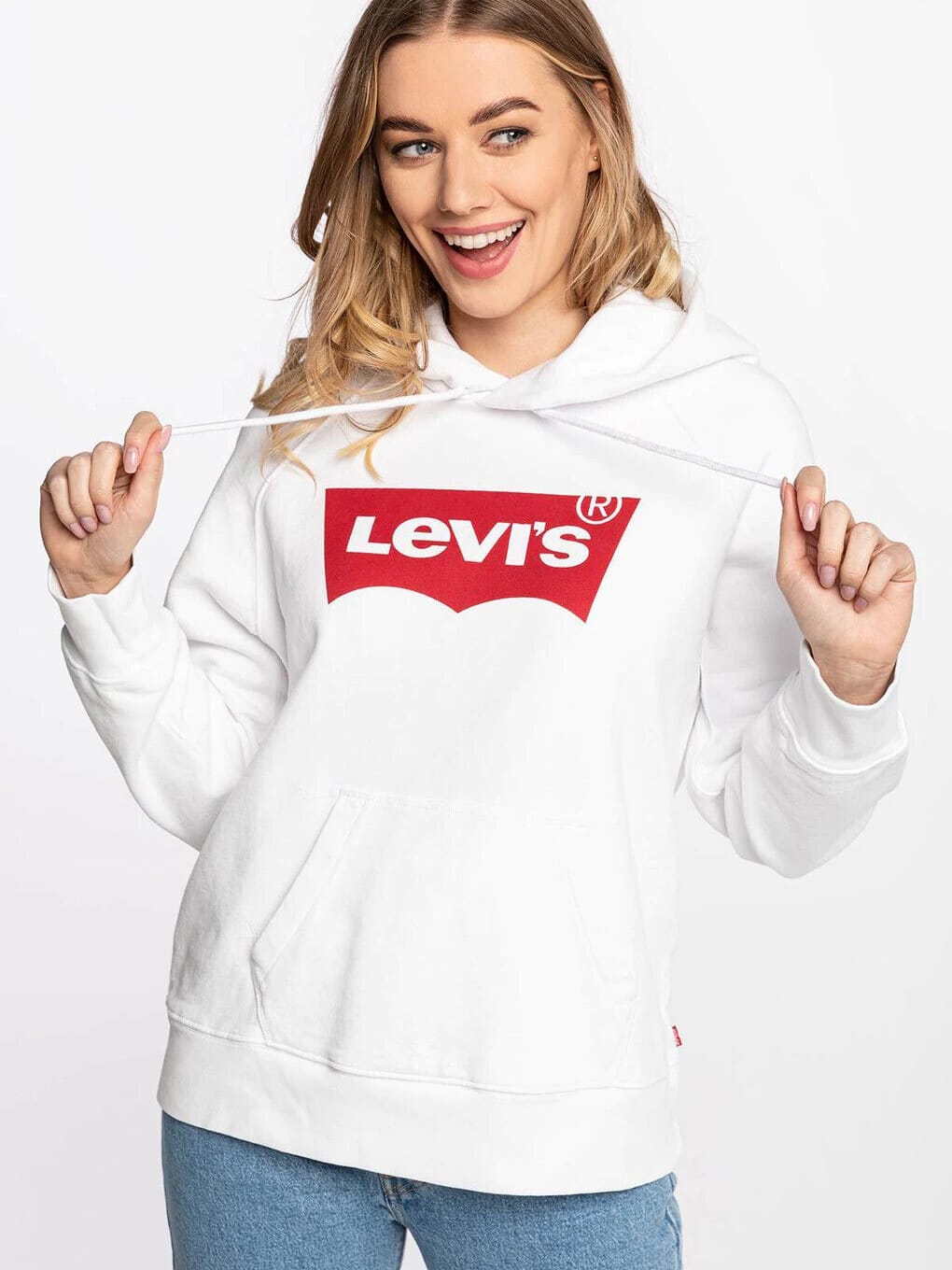 Акція на Худі жіноче Levi's 297350269 L Біле від Rozetka