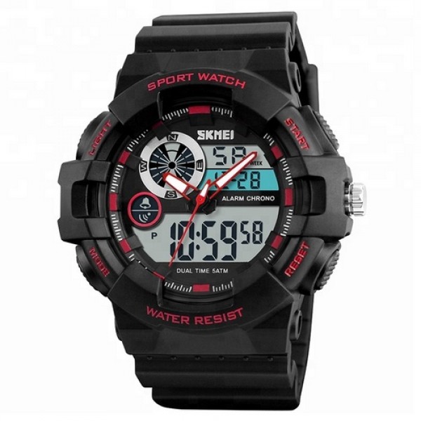 

Наручные часы Skmei 1312 Black-Red мужские комбинированные + подарочная коробка